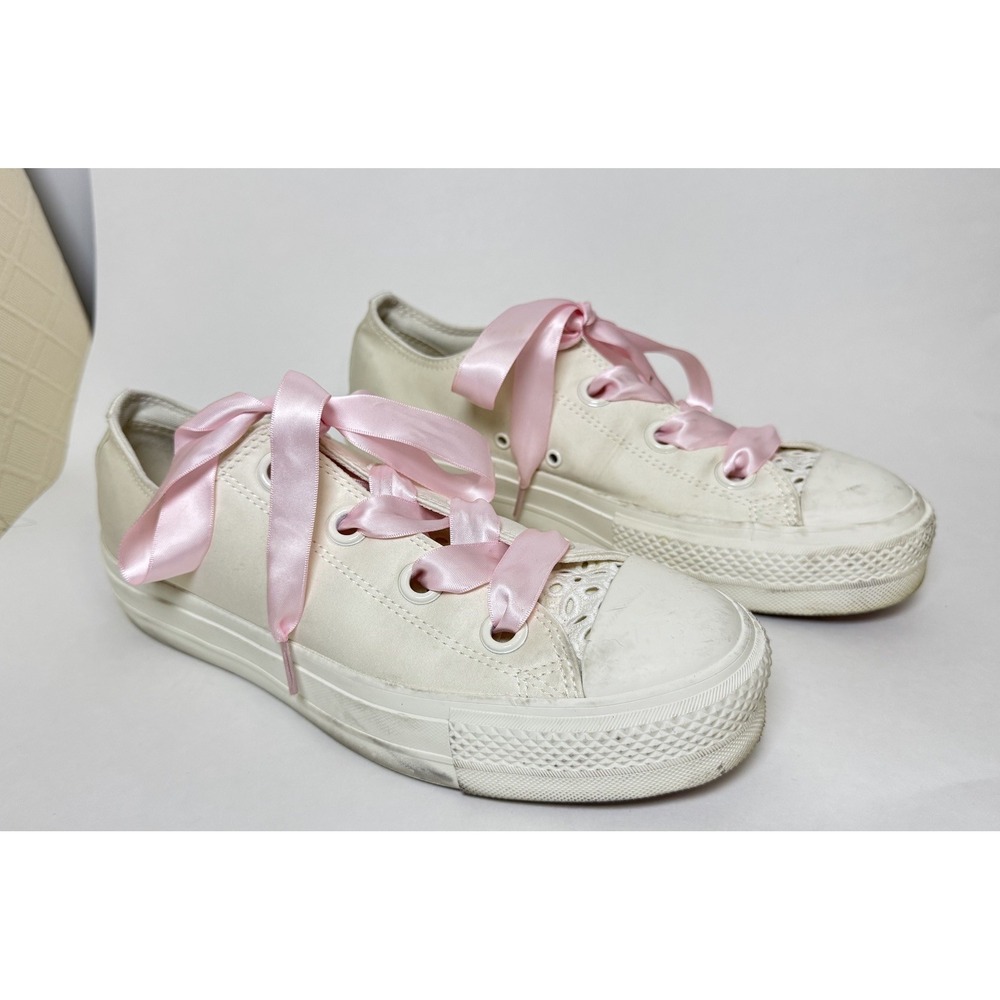Converse Chuck Taylor All‎ Star Lift Platform Marte Satin Ivory A10301C-Size 10
